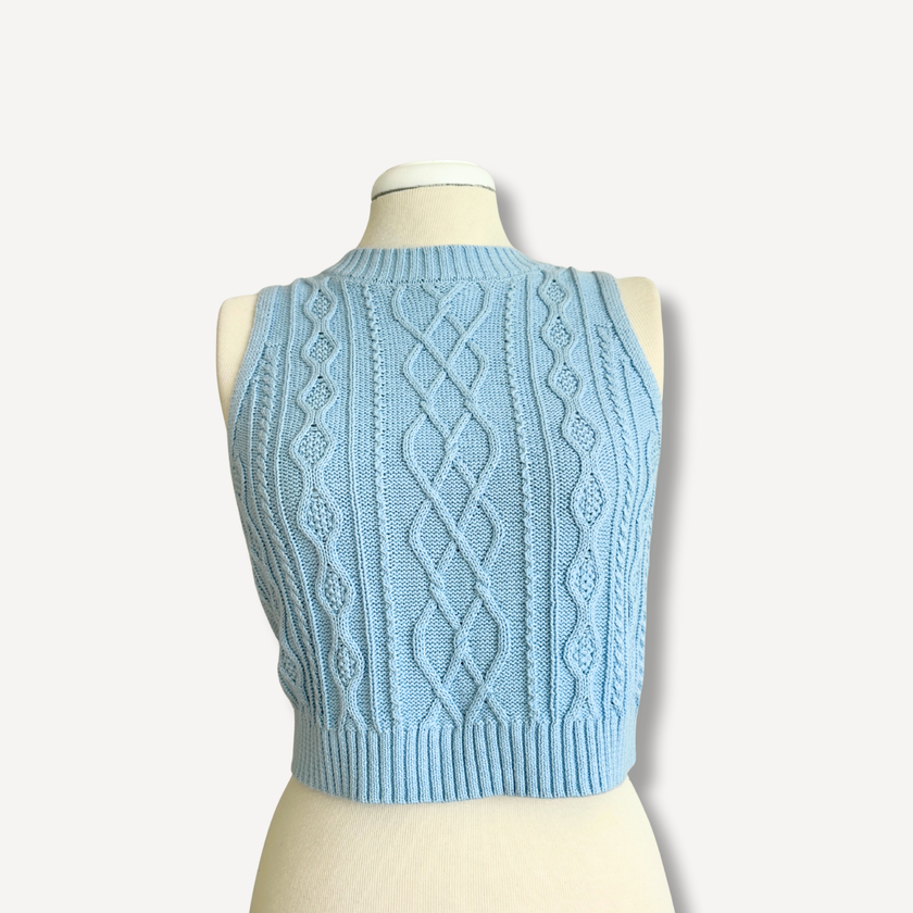 Baby Blue Knit Vest Top