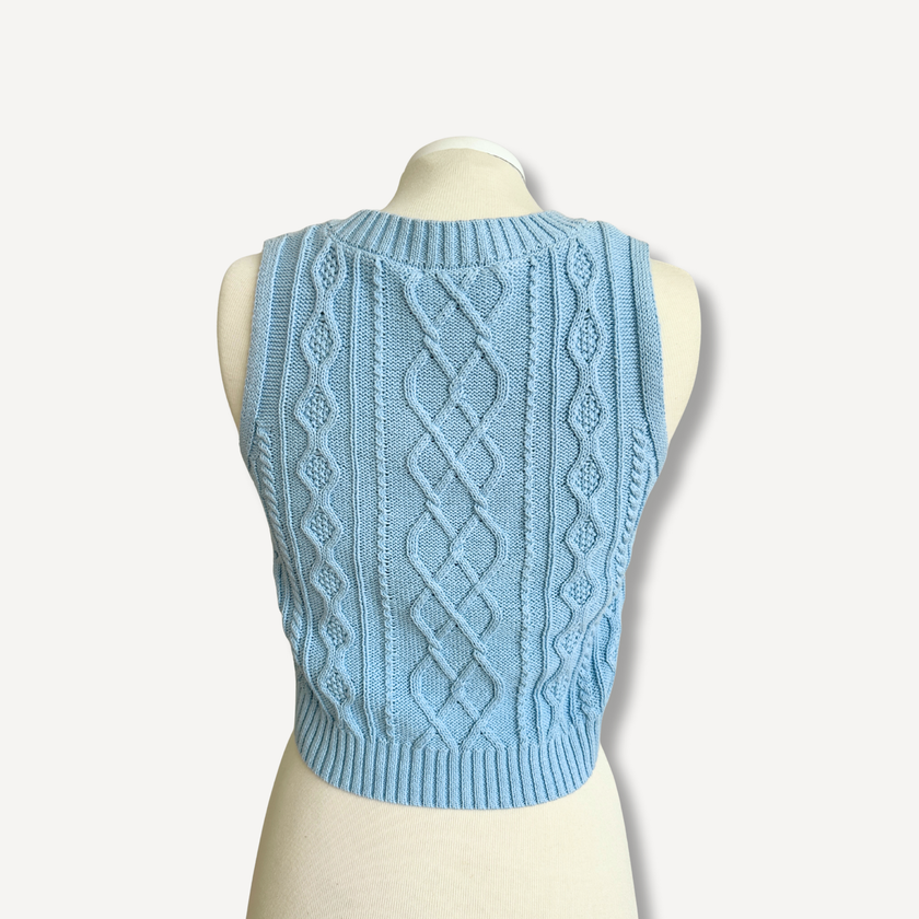 Baby Blue Knit Vest Top